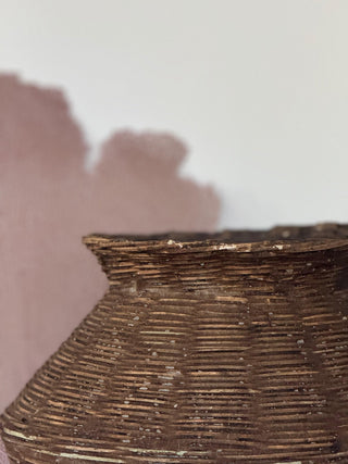 SanDahlia vaas Vintage oude indiase rieten vaas