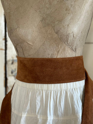 SanDahlia Riem Stijlvolle Wikkelriem van suede cognac