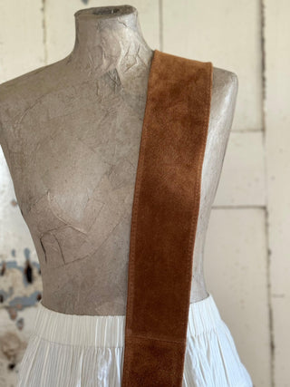 SanDahlia Riem Stijlvolle Wikkelriem van suede cognac