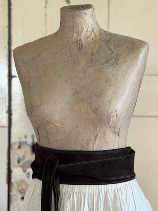 SanDahlia Riem Stijlvolle Wikkelriem van suede bruin