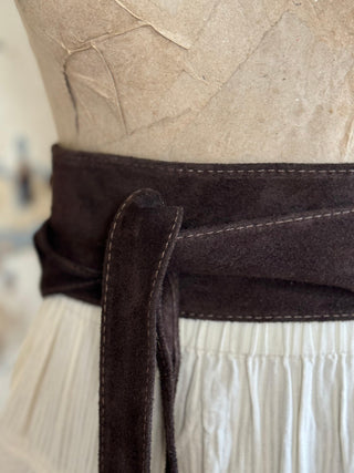 SanDahlia Riem Stijlvolle Wikkelriem van suede bruin