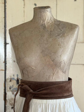 SanDahlia Riem Stijlvolle Wikkelriem van suede bruin