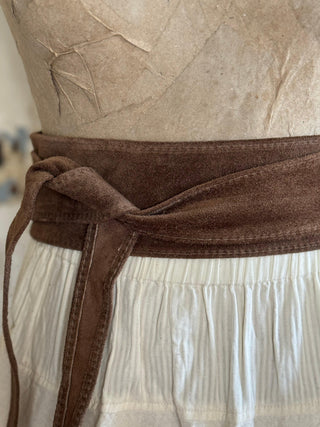 SanDahlia Riem Stijlvolle Wikkelriem van suede bruin