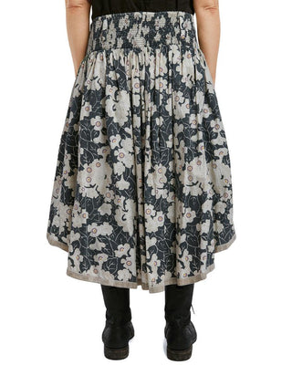 SanDahlia Röcke One Size Ewa i Walla Rok Flower Cotton Black 22116 AW21 Original