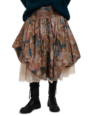 SanDahlia Röcke One Size Ewa i Walla Rok Flower Cotton Brown 22120 AW21 Original