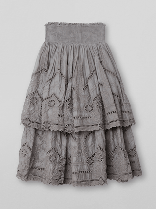 SanDahlia Röcke One Size Ewa i Walla Rok Embroidered Organdie 22157 AW22 Ash