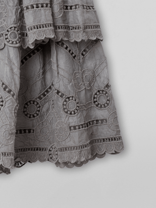 SanDahlia Röcke One Size Ewa i Walla Rok Embroidered Organdie 22157 AW22 Ash