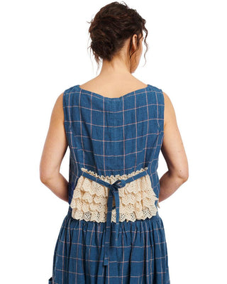 SanDahlia Shirts & Tops Ewa i Walla Vest Checked Linen 33319 AW21 Original