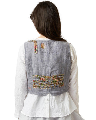 SanDahlia Shirts & Tops Ewa i Walla Vest Herringbone Linen 33326 SS22 Original