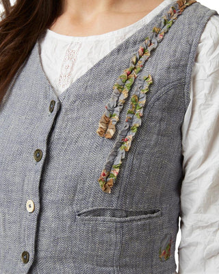 SanDahlia Shirts & Tops Ewa i Walla Vest Herringbone Linen 33326 SS22 Original