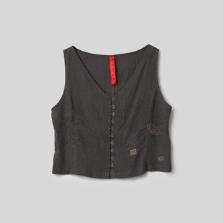 SanDahlia Shirts & Tops Ewa i Walla Vest / Top Dalia Linen 33341 AW22 Grey