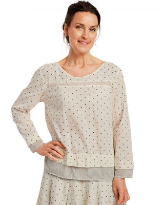 SanDahlia Blusen & Tunika Ewa i Walla Blouse Checks & Dots 44772 SS21 Dot Vintage Black