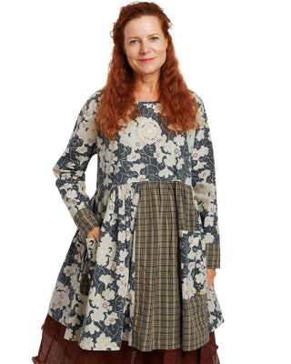 SanDahlia Blusen & Tunika Ewa i Walla Tuniek Shirt Flower Cotton Black 44799 AW21 Original