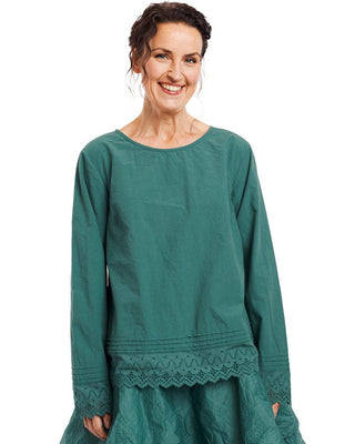 SanDahlia Blusen & Tunika Ewa i Walla Blouse Shirt Cotton 44815 AW21 Jade