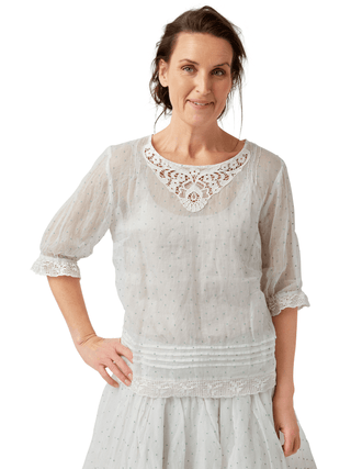 SanDahlia Shirts & Tops Ewa i Walla Blouse Dot Organdie 44833 SS22 Original