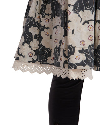 SanDahlia Kleider Ewa i Walla Jurk Flower Cotton Black 55716 AW21 Original