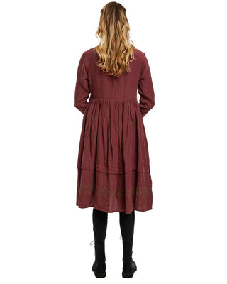 SanDahlia Kleider Ewa i Walla Jurk Linen  55723  AW21 Maroon