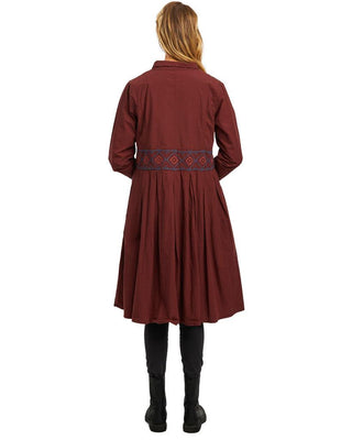 SanDahlia Kleider Ewa i Walla Jurk Shirt Cotton 55727  AW21 Maroon