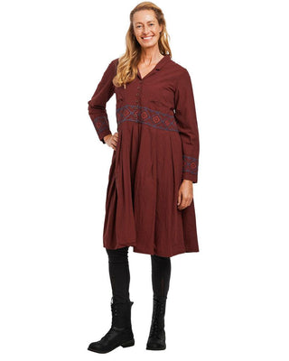 SanDahlia Kleider Ewa i Walla Jurk Shirt Cotton 55727  AW21 Maroon