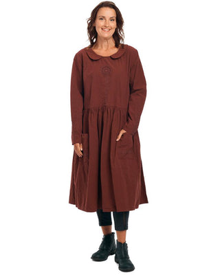 SanDahlia Kleider Ewa i Walla Jurk Shirt Cotton 55728 AW21 Maroon