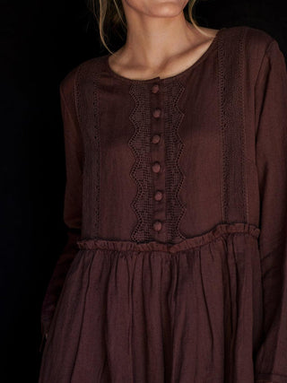 SanDahlia Kleider Ewa i Walla Jurk Alva Crepe 55761 AW22 Burgundy