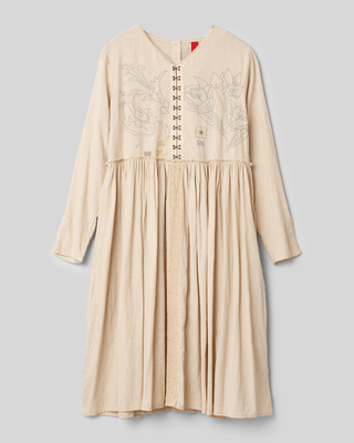 SanDahlia Kleider Ewa i Walla Jurk Fleta Linen 55768 AW22 Ivory