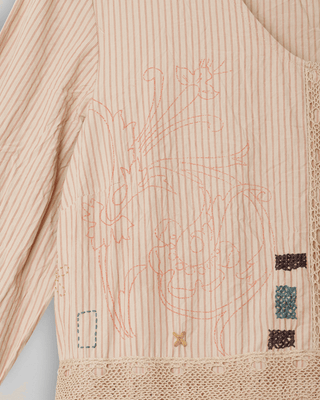 SanDahlia Kleider Ewa i Walla Jurk Klara Striped Cotton 55769 AW22 Red