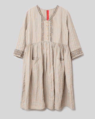 SanDahlia Kleider Ewa i Walla Jurk Bianca Pin Stripe Linen 55785 SS23 Original