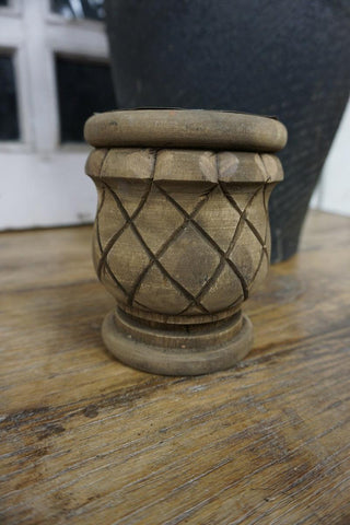 SanDahlia kaarsenstandaard Landelijke houten voet