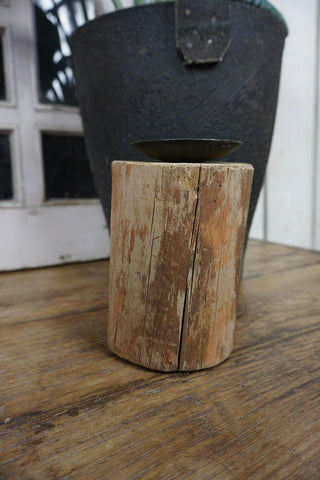 SanDahlia kandelaar Kandelaar vintage houten blokje rond