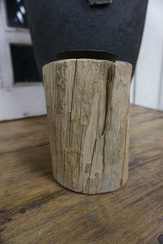 SanDahlia kandelaar Kandelaar vintage houten blokje rond