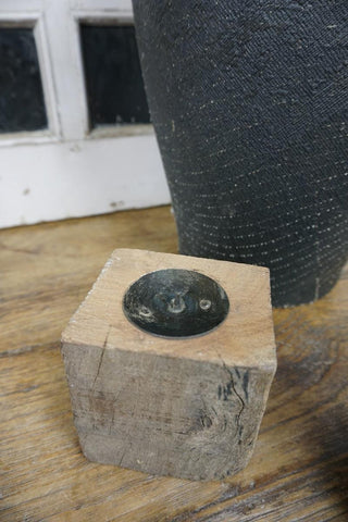 SanDahlia Kaarsenstandaard Kaarsenstandaard blokje vintage hout