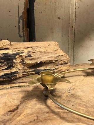 SanDahlia kandelaar Kandelaar krans met bloemen in goud