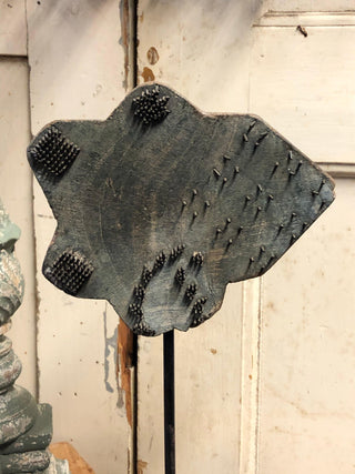 SanDahlia beelden Houten textielstempel groen op standaard groot