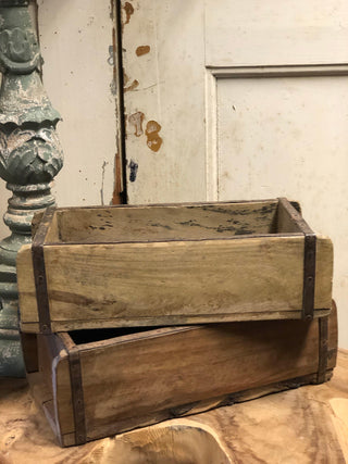 SanDahlia vazen potten & mandjes Houten stenen mall opberbox Vintage houten stenen mall opberbox