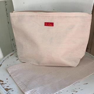 SanDahlia Accessoires Ewa i Walla Tas Toiletbag Red Striped 88128 SS22 Original large