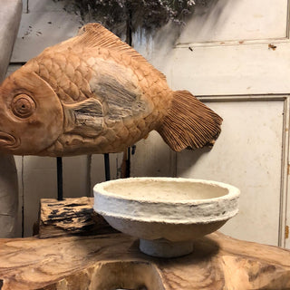 SanDahlia vazen potten & mandjes Schale Papier Mache Creme Schale Papier Mache Creme