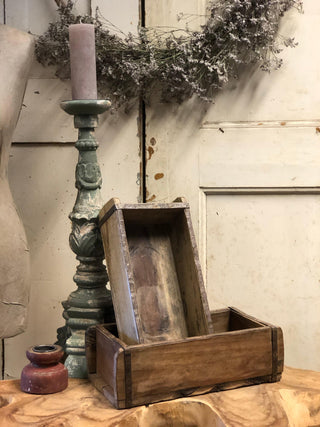 SanDahlia vazen potten & mandjes Houten stenen mall opberbox Vintage houten stenen mall opberbox