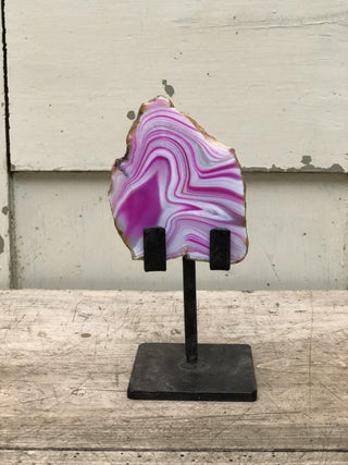 SanDahlia edelsteen Edelsteen roze op voet Edelsteen roze op voet