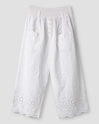 SanDahlia broek Ewa i Walla broek cotton embroidery Kim 11424 SS25 white Ewa i Walla broek cotton embroidery Kim 11424 SS25 white