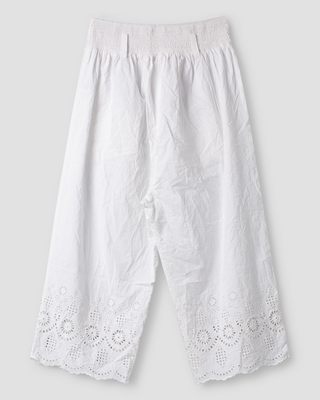 SanDahlia broek Ewa i Walla broek cotton embroidery Kim 11424 SS25 white Ewa i Walla broek cotton embroidery Kim 11424 SS25 white