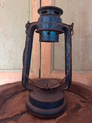 SanDahlia lantaren Vintage metalen olielamp / kaarsenstandaard blauw Vintage metalen olielamp / kaarsenstandaard blauw