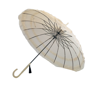 SanDahlia Paraplu Pagode paraplu met Volants in beige Pagode paraplu met Volants in beige