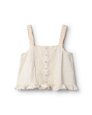 SanDahlia blouse Ewa i Walla top cotton Evalie 33406 SS26 oat Ewa i Walla top cotton Evalie 33406 SS26 oat