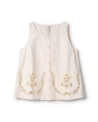 SanDahlia blouse Ewa i Walla blouse top cotton lace  33409 SS26 oat Ewa i Walla blouse top cotton lace  33409 SS26 oat