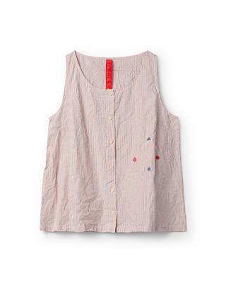 SanDahlia blouse Ewa i Walla top checked cotton 33420 SS26 original Ewa i Walla top checked cotton 33420 SS26 original