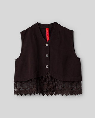 Ewa i Walla vest twill Olivia 33423 AW26 brown