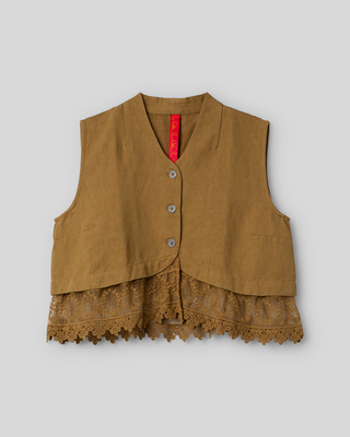 Ewa i Walla vest twill Olivia 33423 AW26 butternut