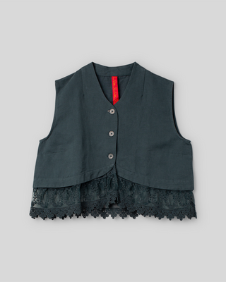 Ewa i Walla vest twill Olivia 33423 AW26 dark slate