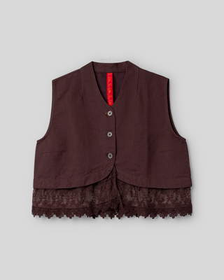 Ewa i Walla vest twill Olivia 33423 AW26 raisin